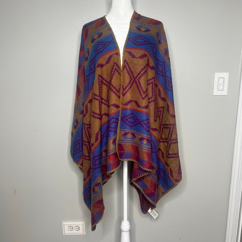 Eddie Bauer Multicolor Aztec Southwestern Vesper‎ Blanket Shawl Wrap Blanket OS
